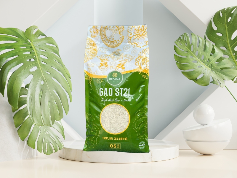 Gạo ST21 sinh thái lúa tôm túi 5kg