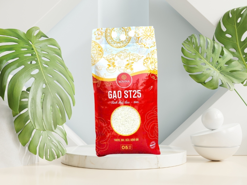 Gạo ST25 sinh thái lúa tôm túi 5kg